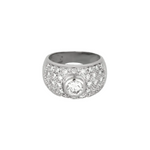 Bague jonc bombée en or blanc et diamants : 2,60 carats
