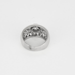Bague jonc bombée en or blanc et diamants : 2,60 carats