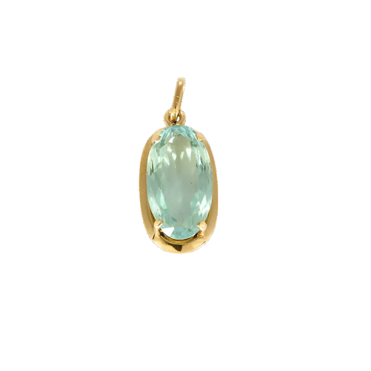 Pendentif en or jaune et Aigue-Marine : 15 carats