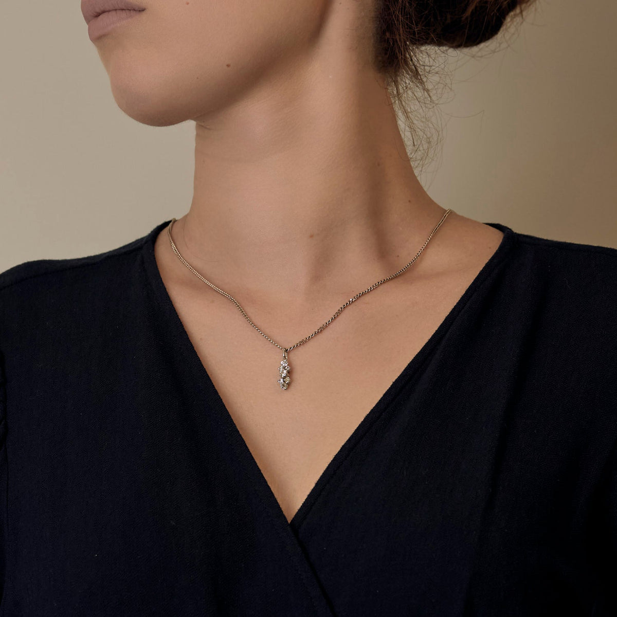 Pendentif en or blanc, diamants : 0,55 carat