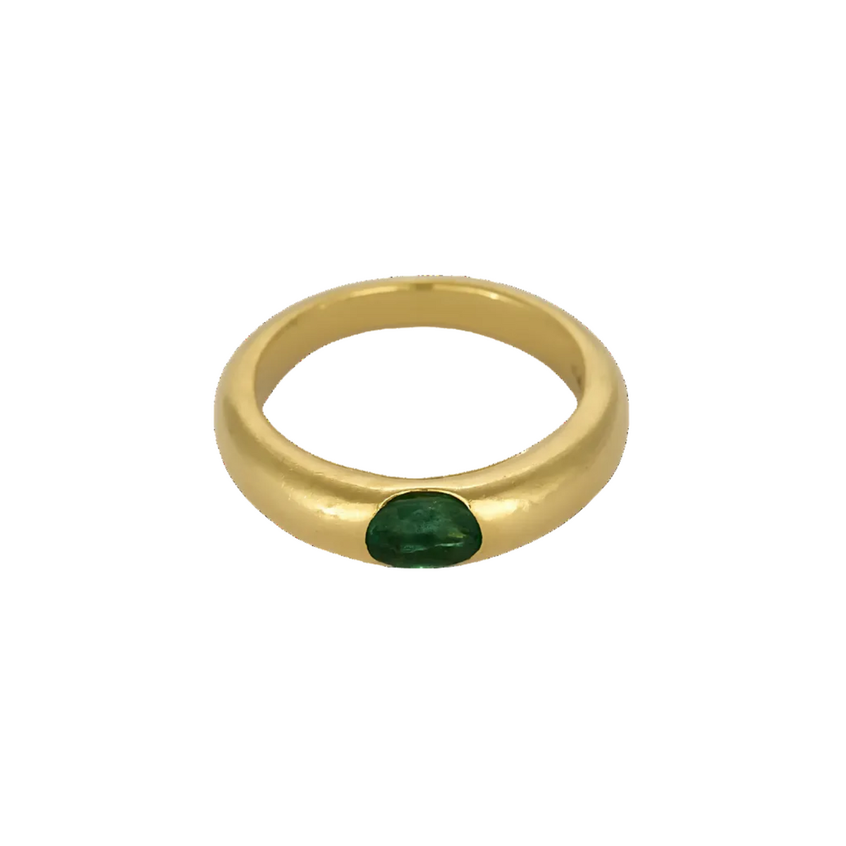 Bague jonc en or jaune et émeraude : 0,40 carat