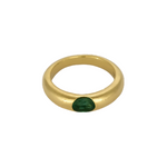 Bague jonc en or jaune et émeraude : 0,40 carat