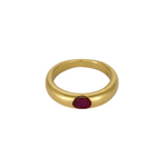 Bague jonc en or jaune et rubis : 0,45 carat
