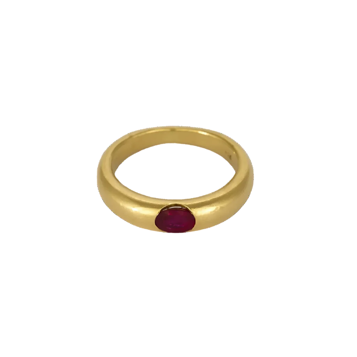 Bague jonc en or jaune et rubis : 0,45 carat