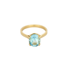 Bague coktail en or jaune 18k Topaze bleue