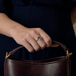 Bague coktail en or jaune 18k Topaze bleue