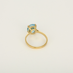 Bague coktail en or jaune 18k Topaze bleue