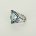 MAUBOUSSIN - Tellement Subtile pour Toi - Bague en Or blanc Aigue marine, Saphirs, Améthystes