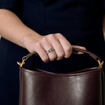 Bague en or gris aigue marine et diamants