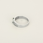 Bague en or gris aigue marine et diamants