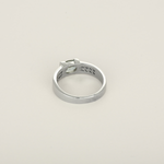 Bague en or gris aigue marine et diamants