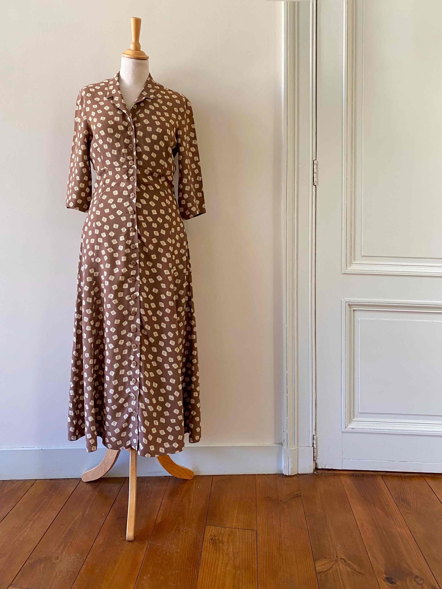 Floral print shirt dress