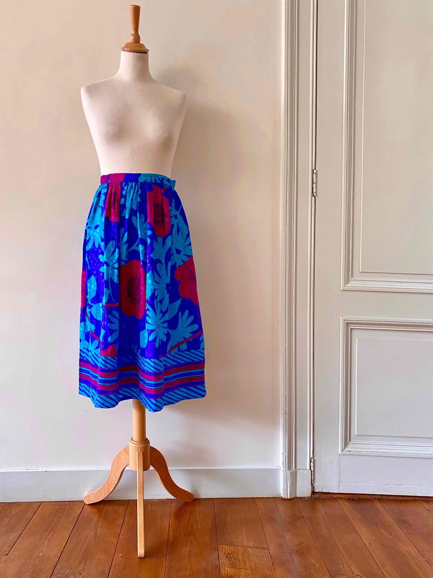 Silk midi skirt