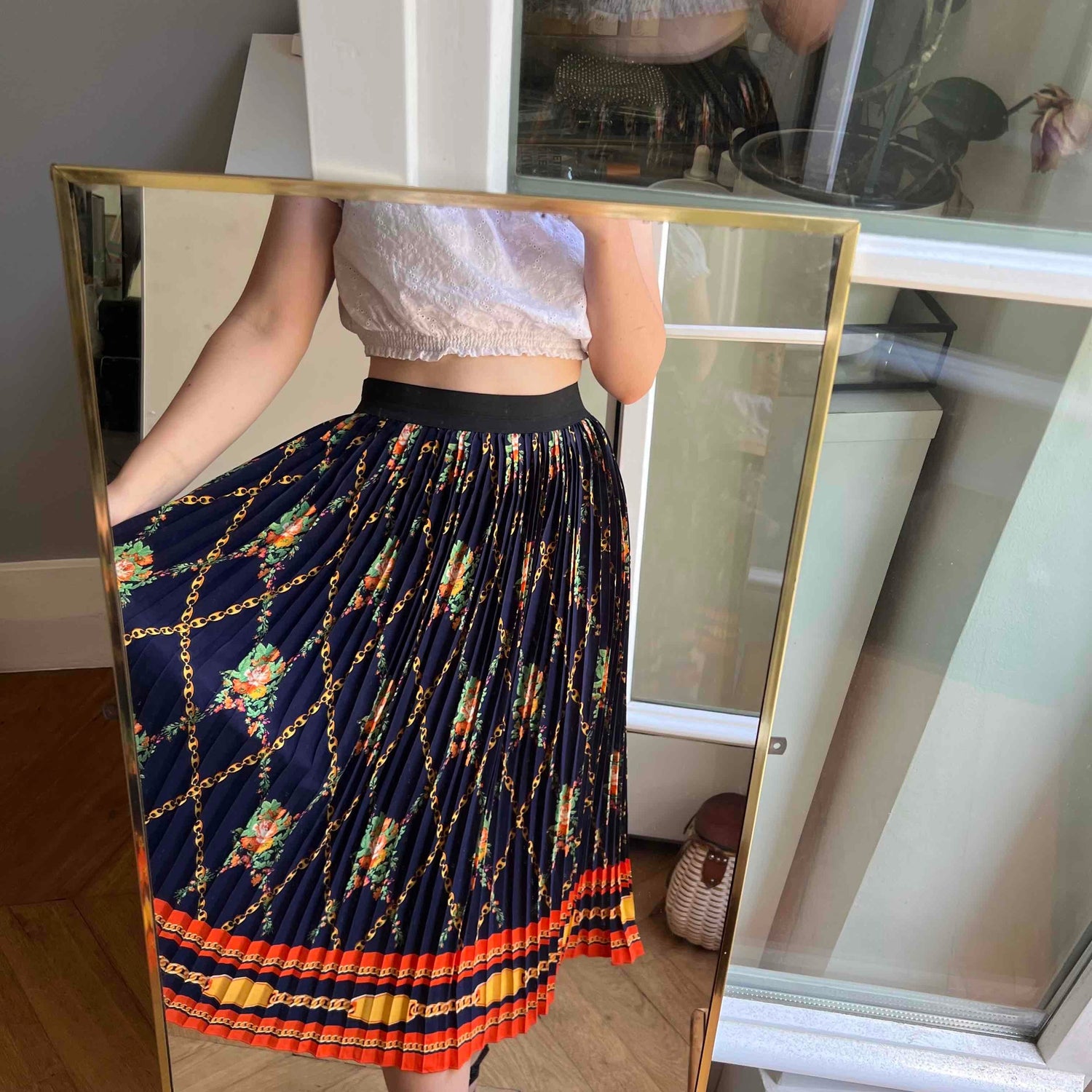 Jupe plissée à motifs