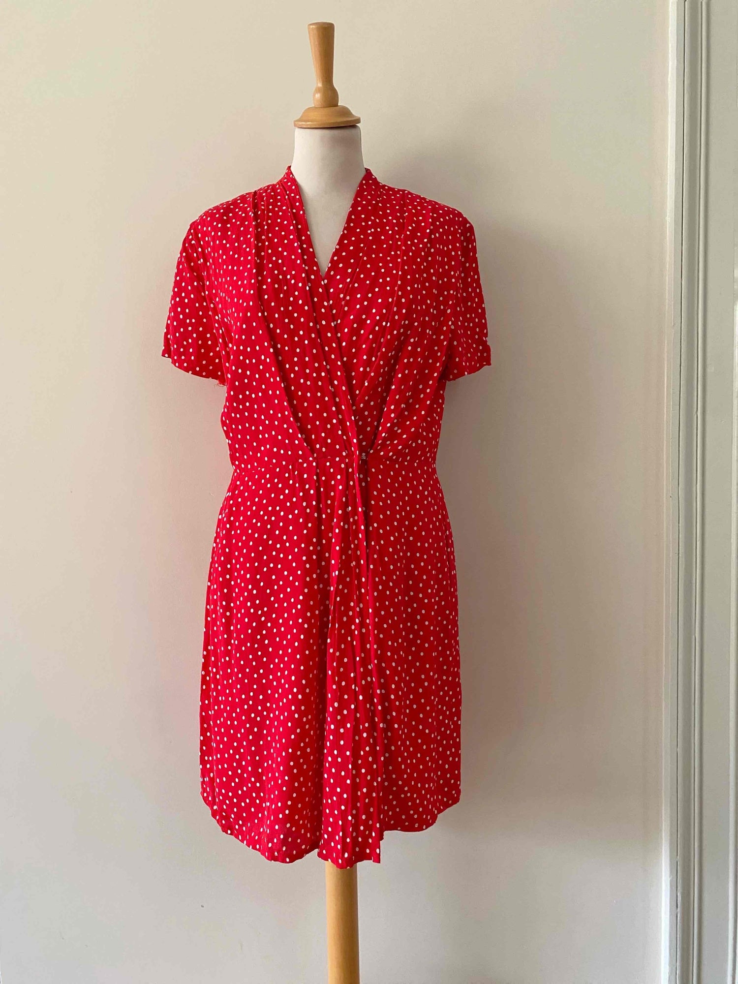 Polka dot wrap dress