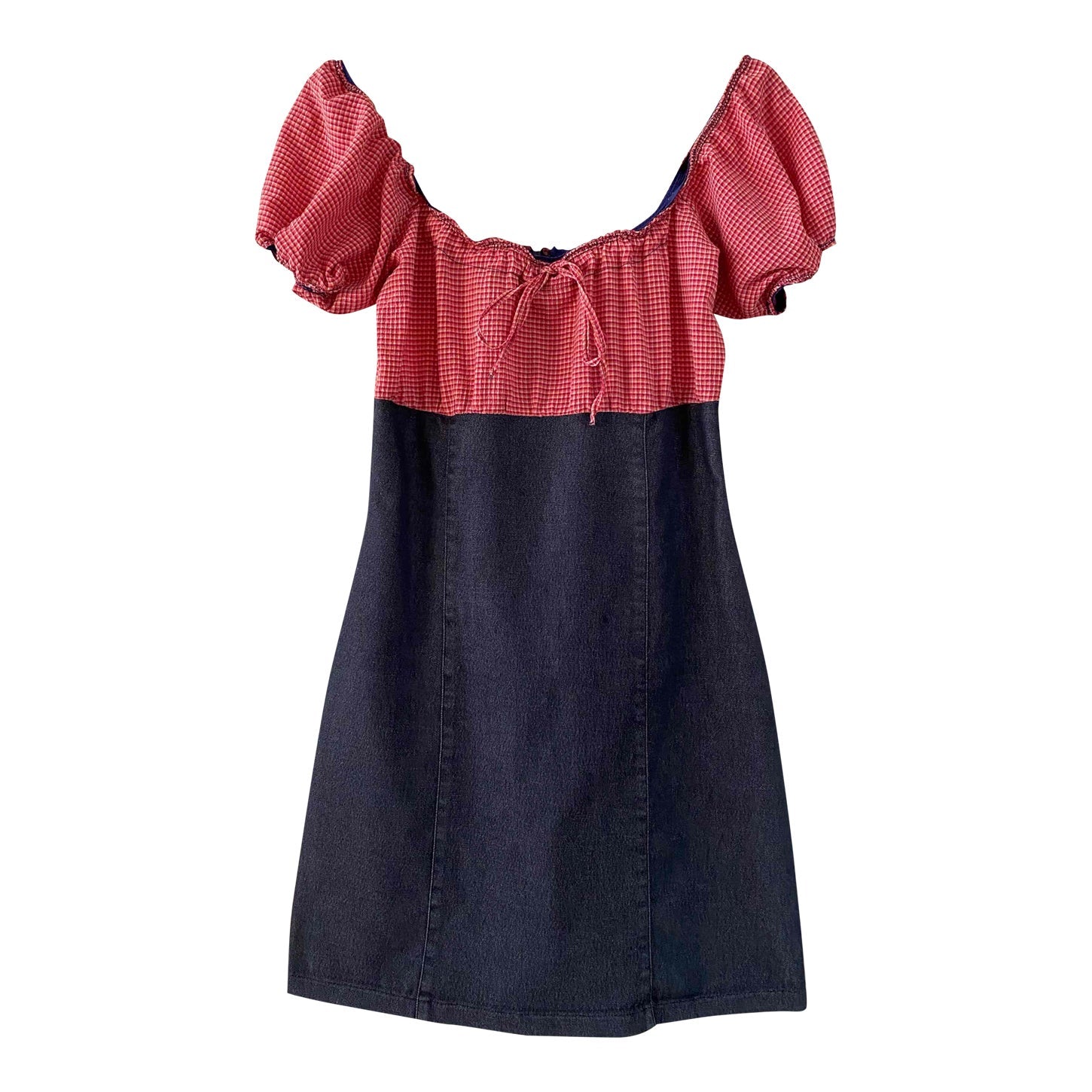 Denim and Vichy dress