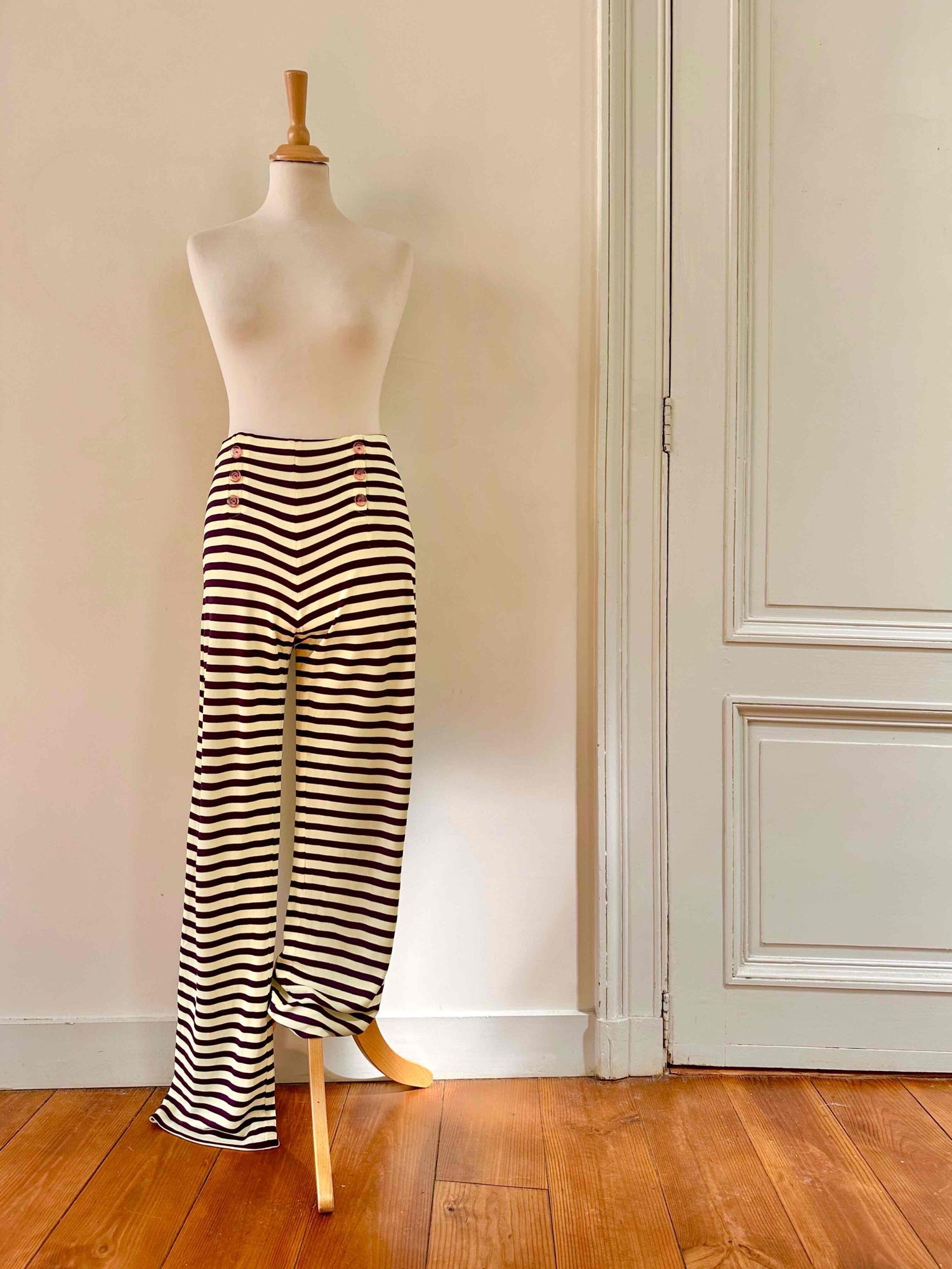 Pantalon flare marinière