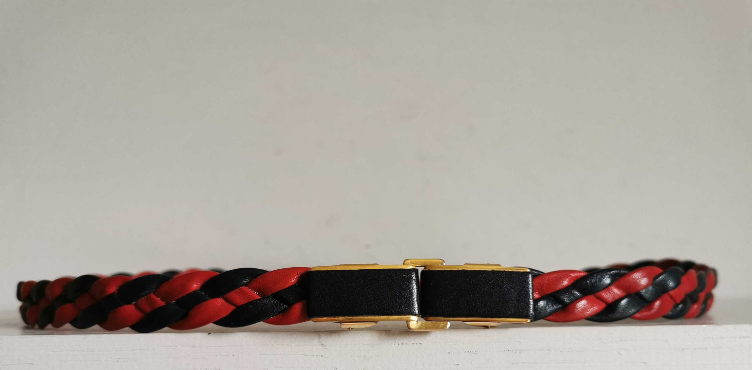 Braided leather belt