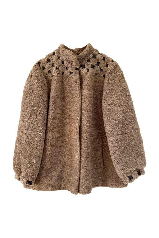 Golden sheepskin coat