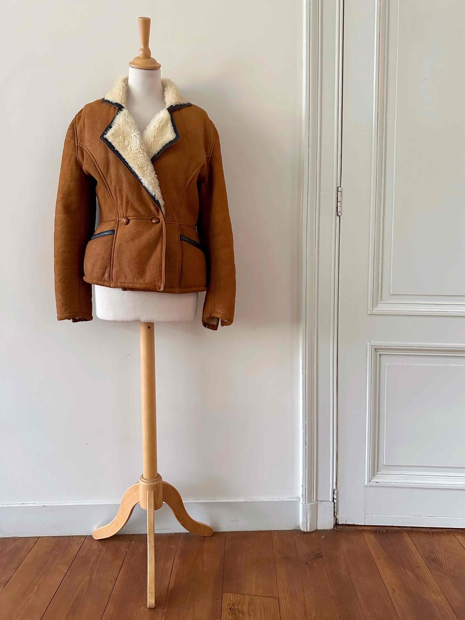 Leather bomber jacket