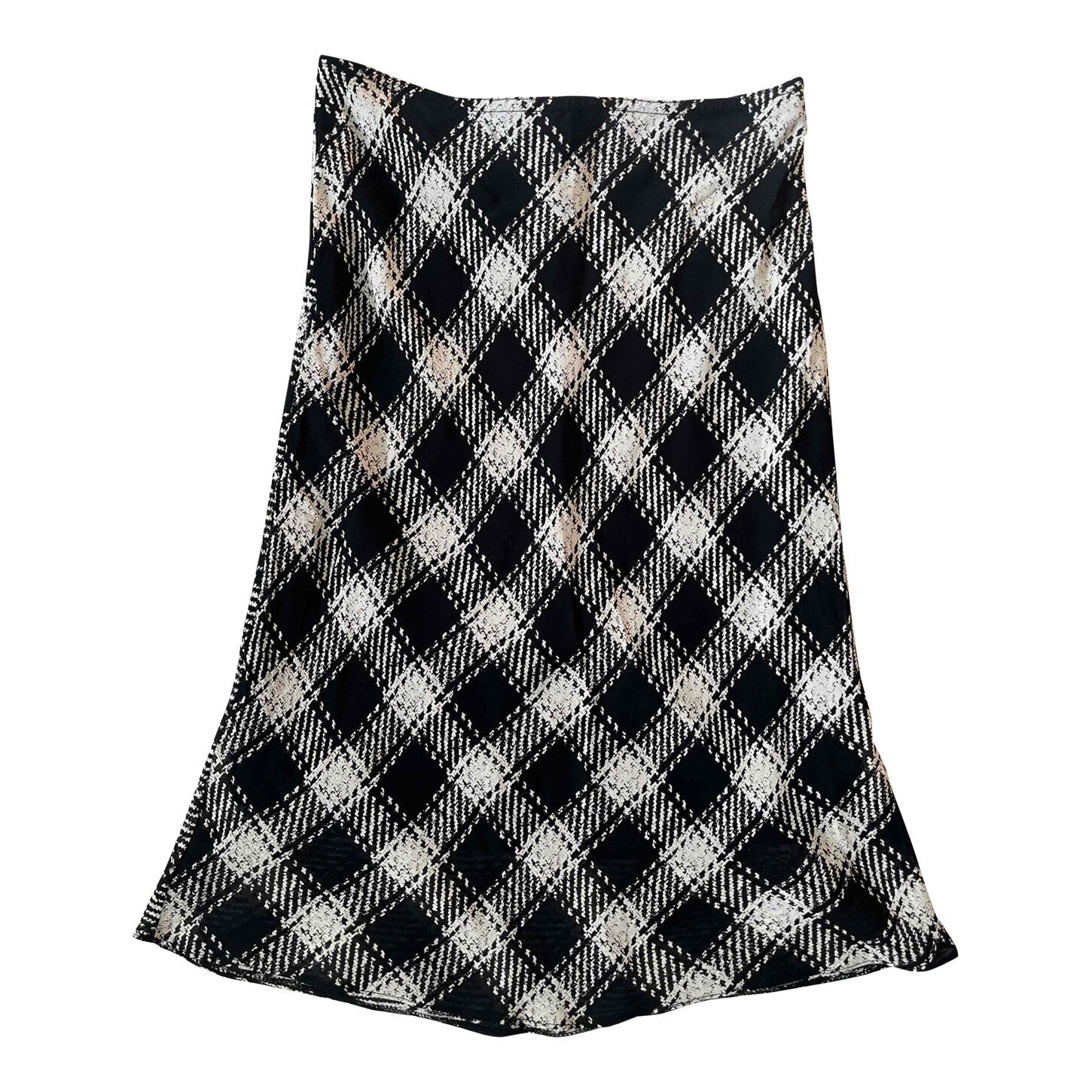 Checkered midi skirt