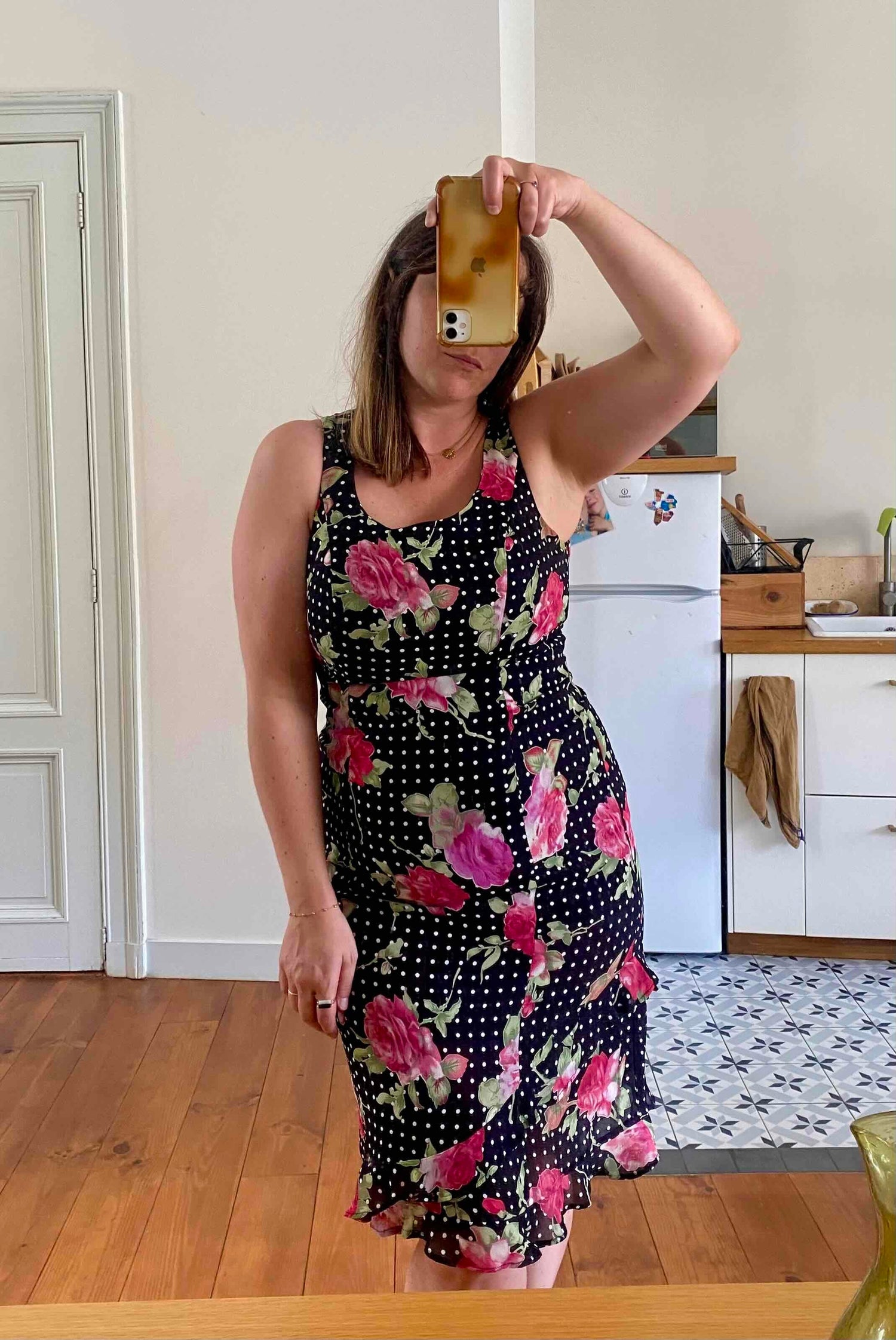 Peas and flowers dress