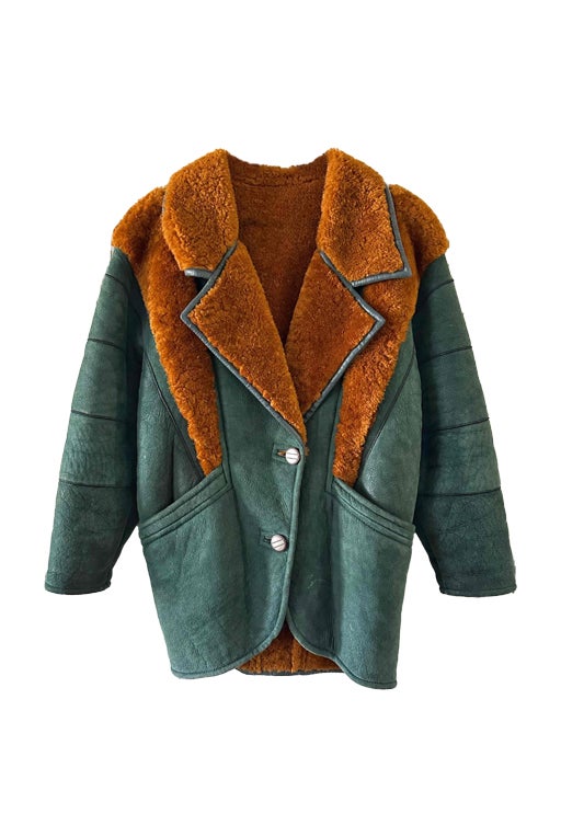 Wool-lined leather coat