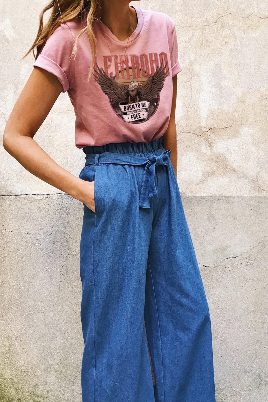 Tshirt Light Pink Délavé Personnalisable Eagle