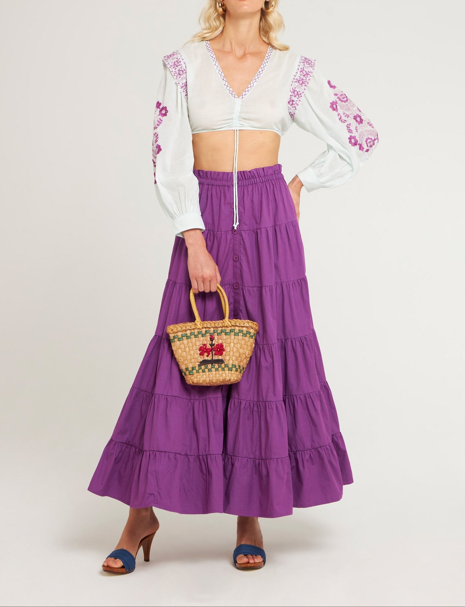 Haut court brodé Alani