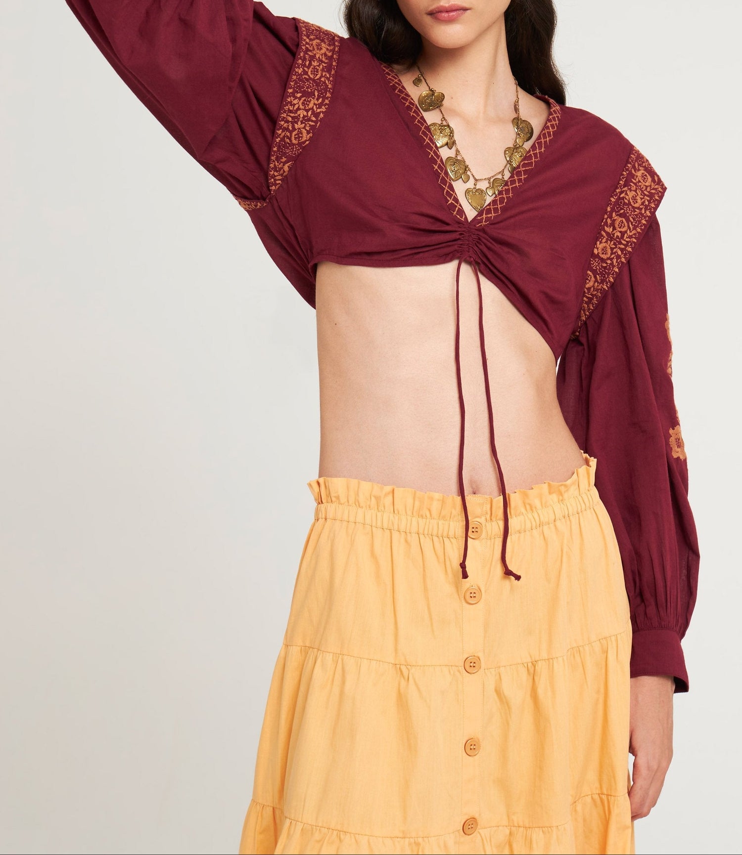 Haut court brodé Alani