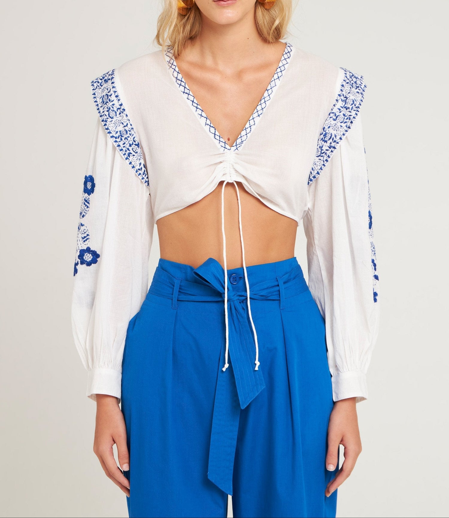 Haut court brodé Alani