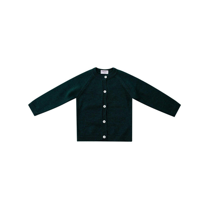 Alenza, Gilet col rond 100% laine mérinos, Émeraude