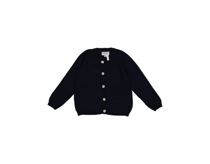 Alenza, Gilet col rond 100% laine mérinos, Marine