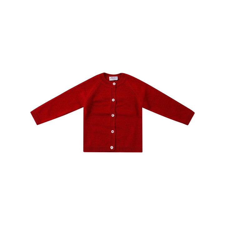 Alenza, Gilet col rond 100% laine mérinos, ROUGE