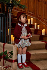 Alenza, Round neck cardigan 100% merinos wool, Burgundy