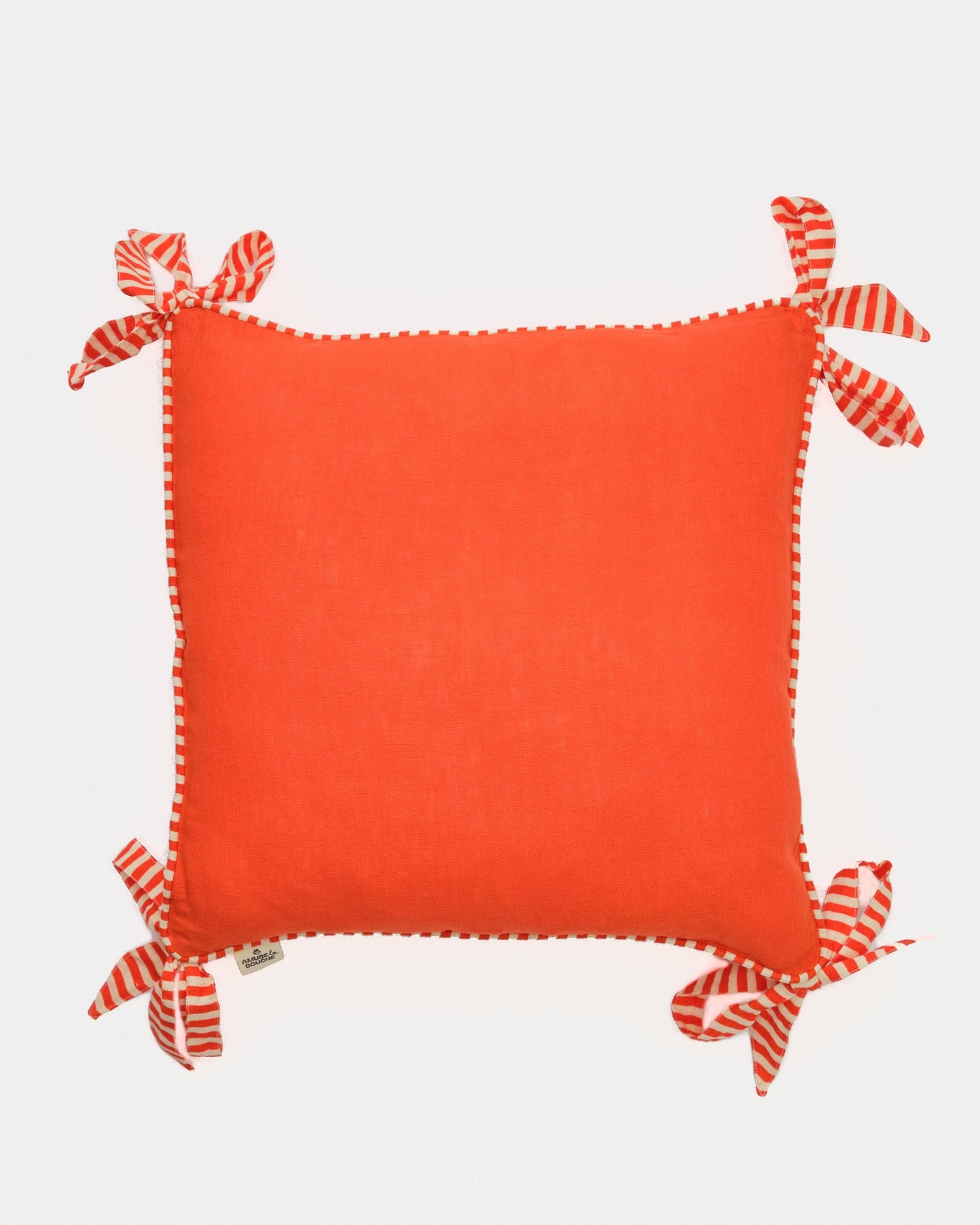 Hot Orange Ribbon Cushion Cover