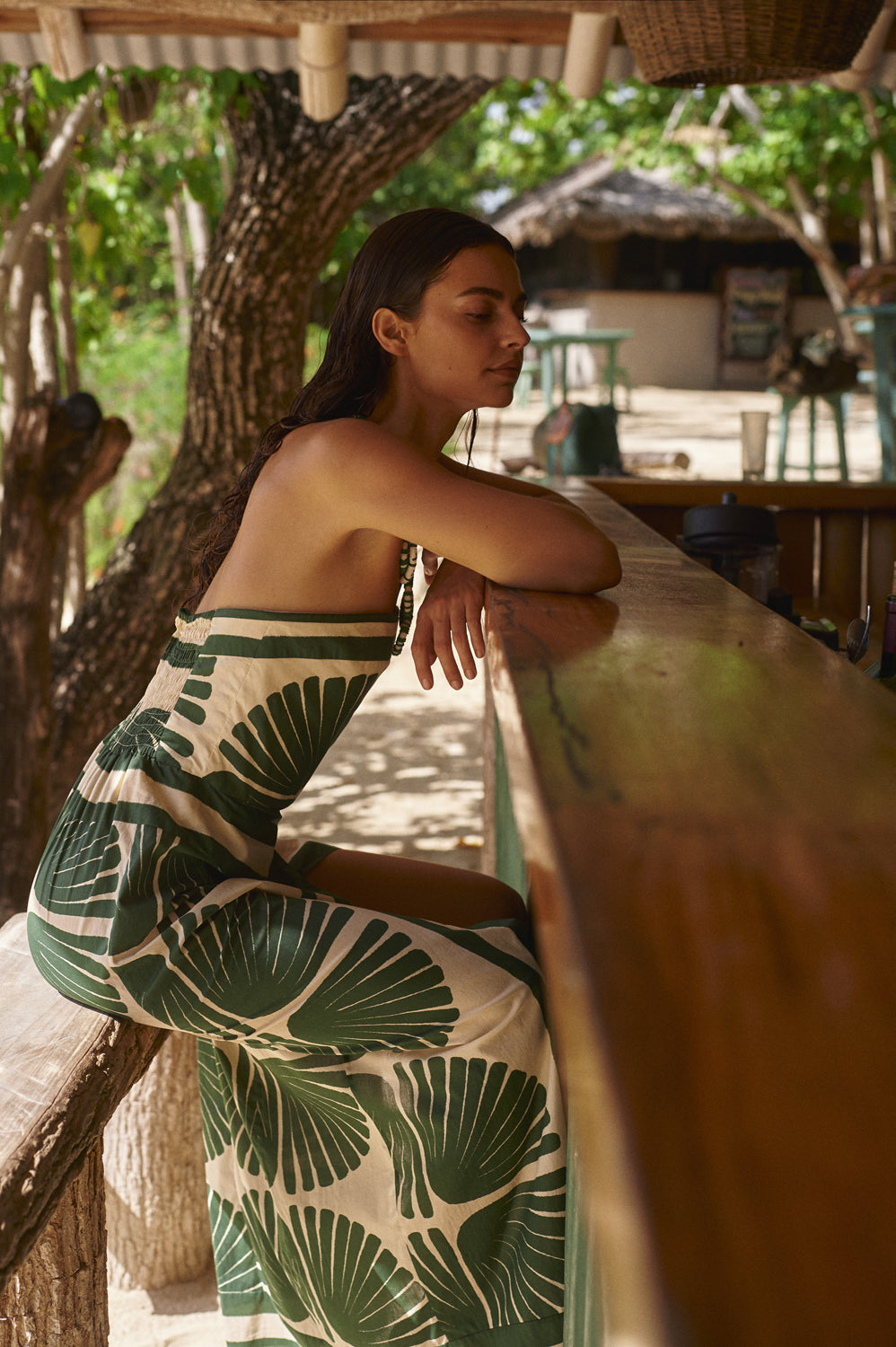 Ancient Peru Dress in Green - Johanna Ortiz