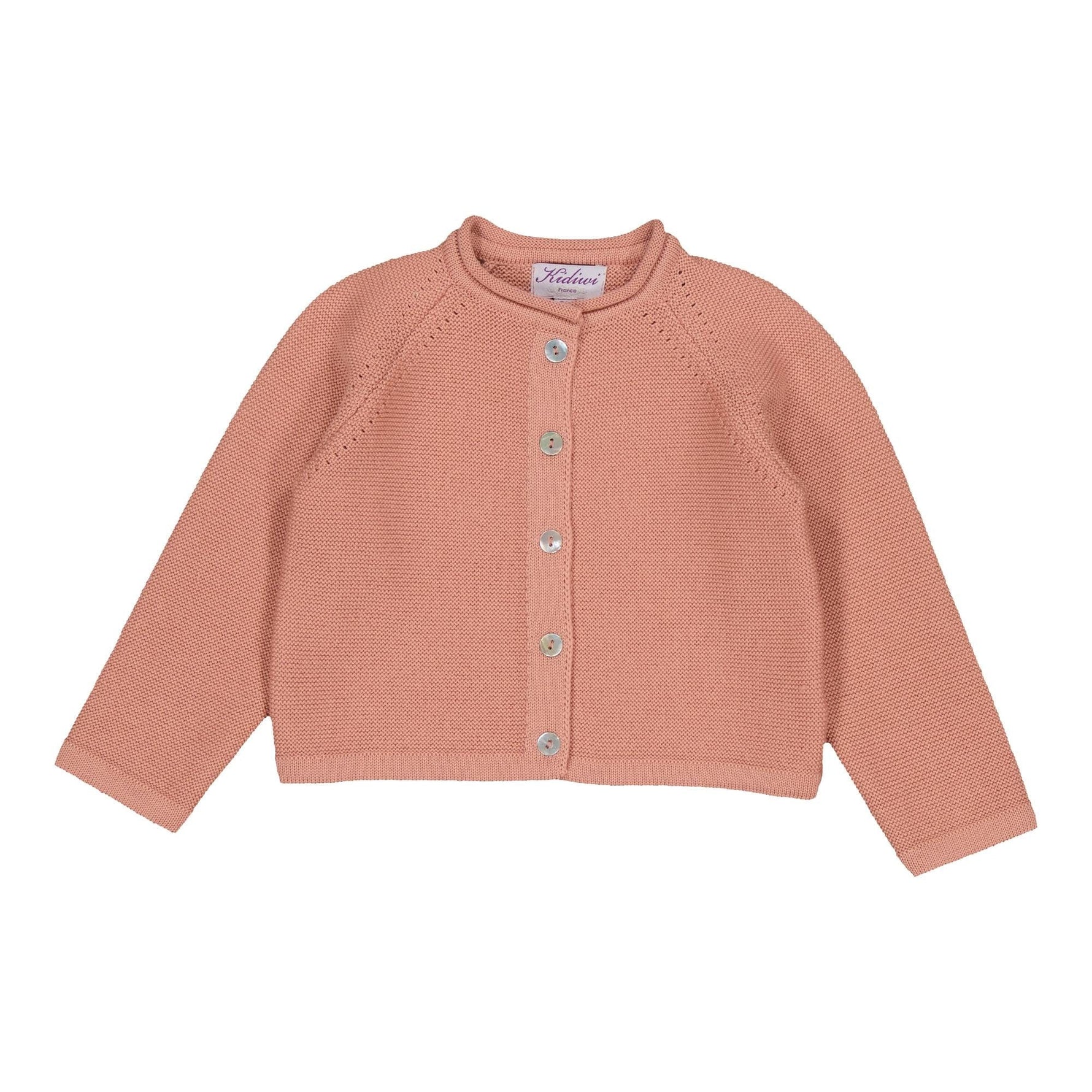 Ariel, gilet 100% laine, coloris vieux rose