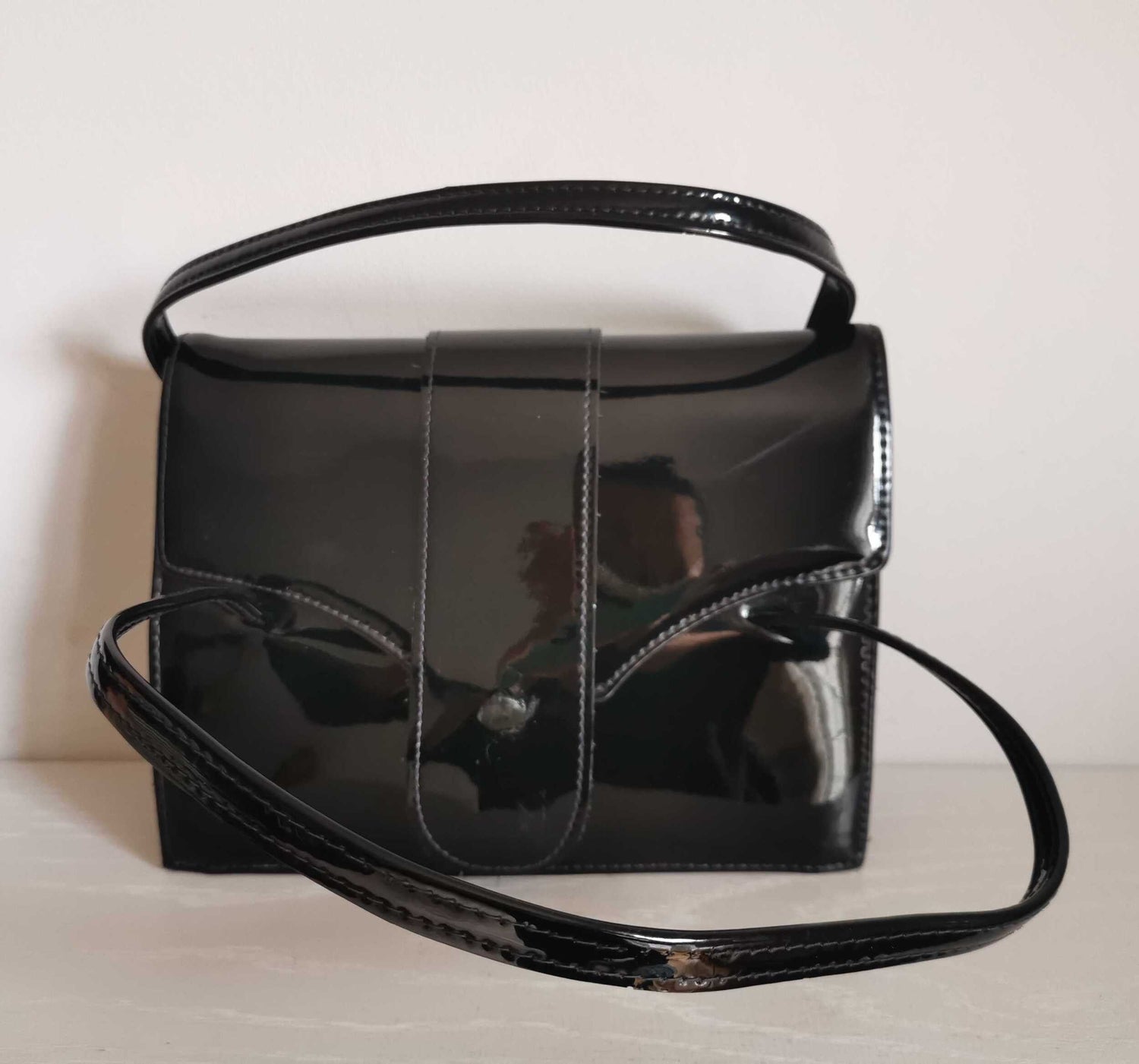 Patent leather handbag