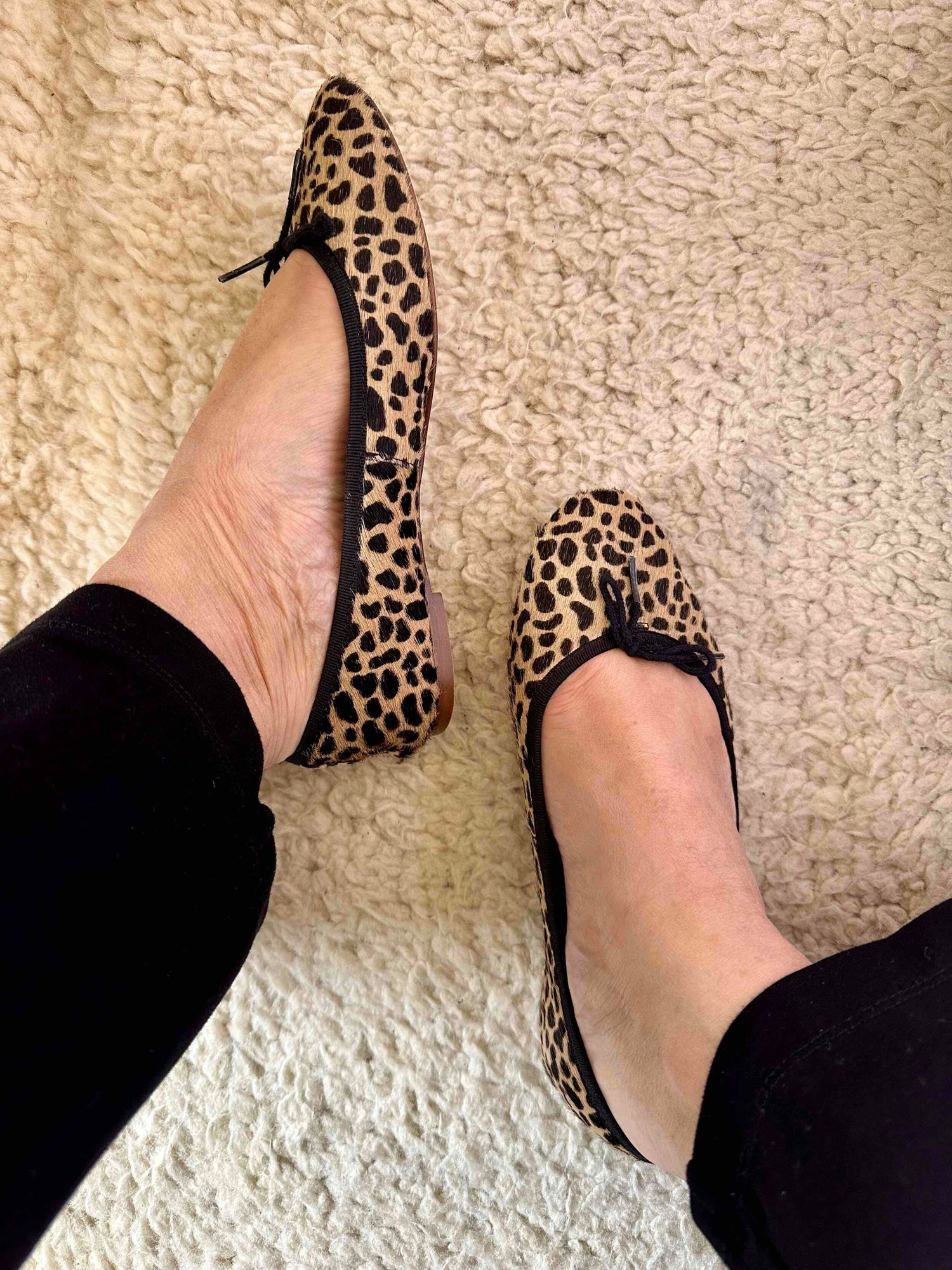 Leopard-print ballet flats