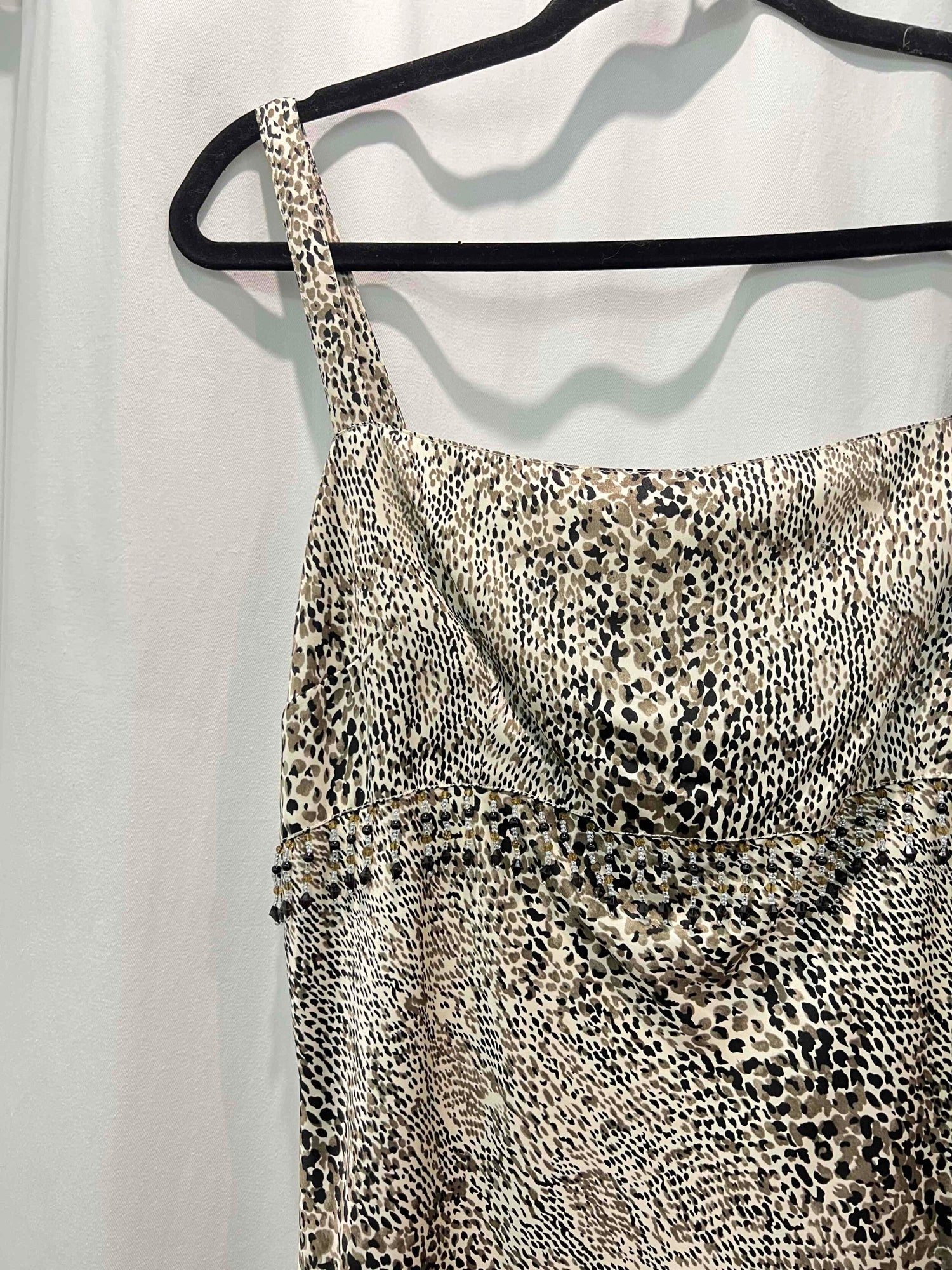 Leopard print satin dress