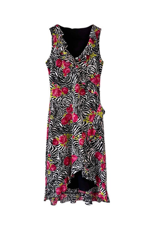 Zebra-print floral dress
