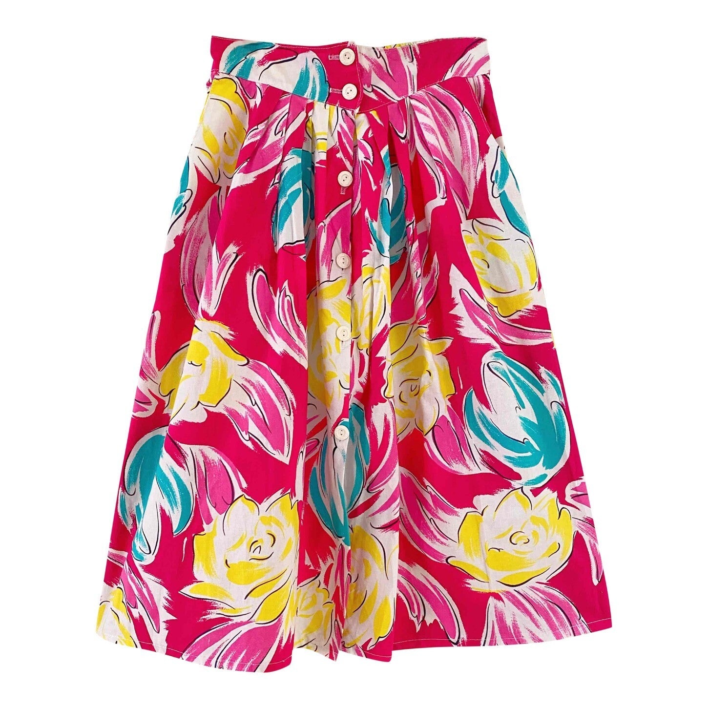 Button-front midi skirt