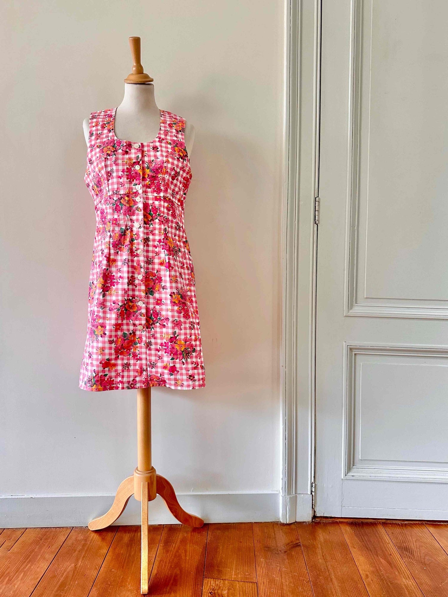 Floral Vichy dress