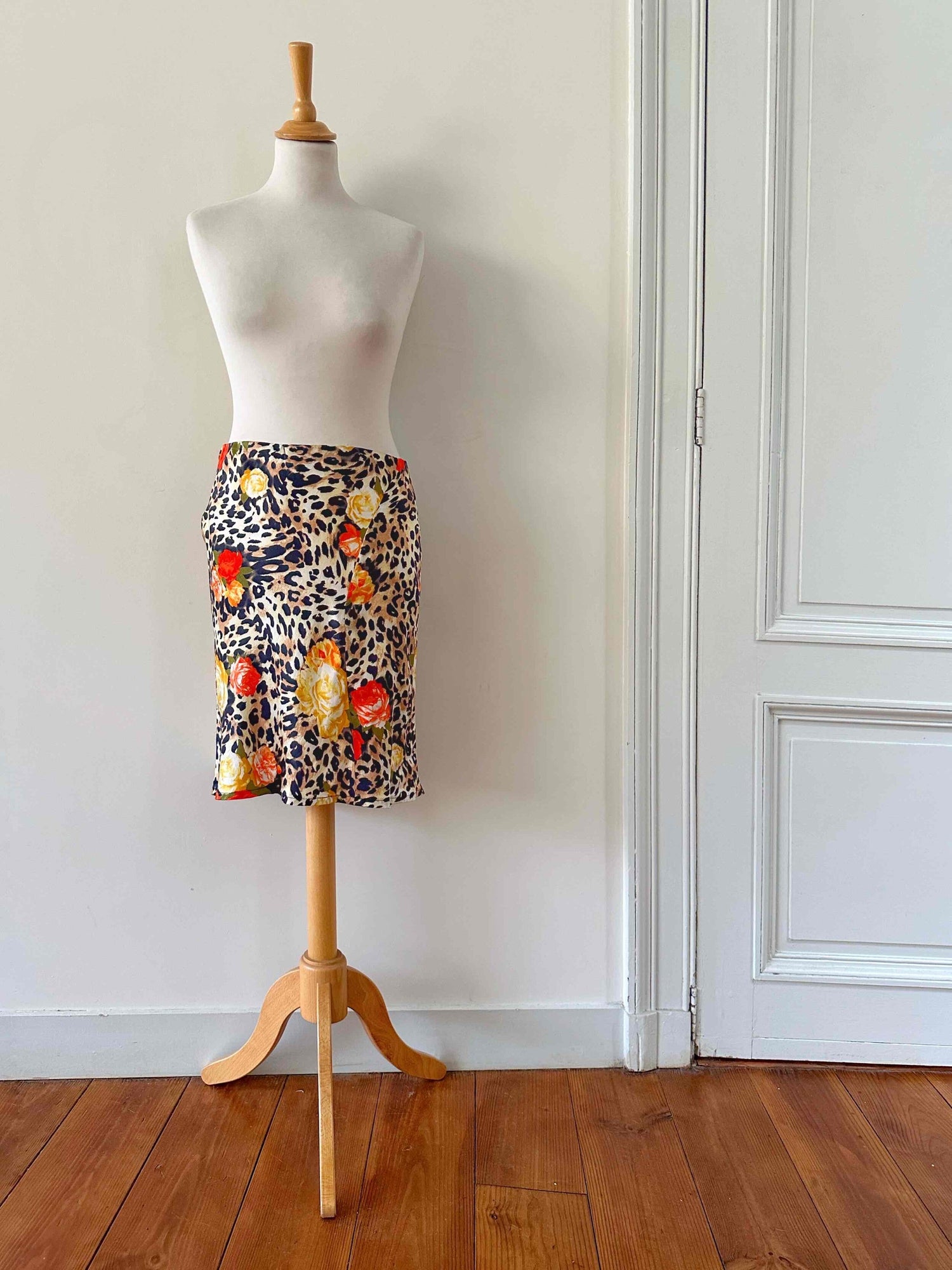 Jupe léopard en soie