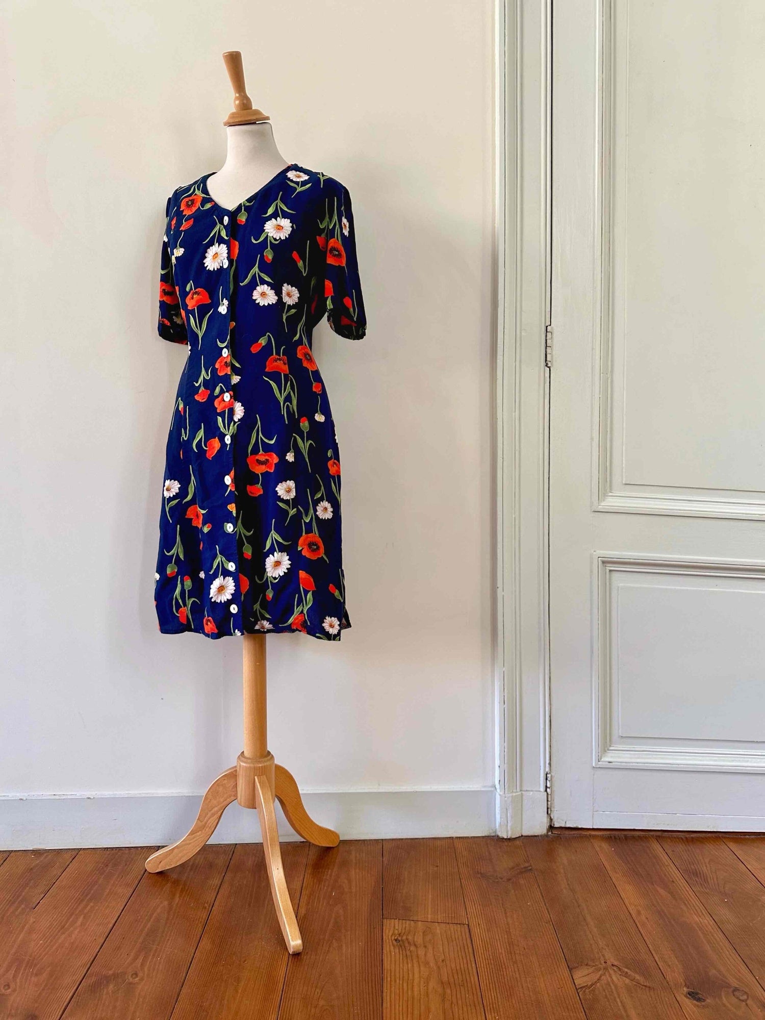 Button-up floral dress