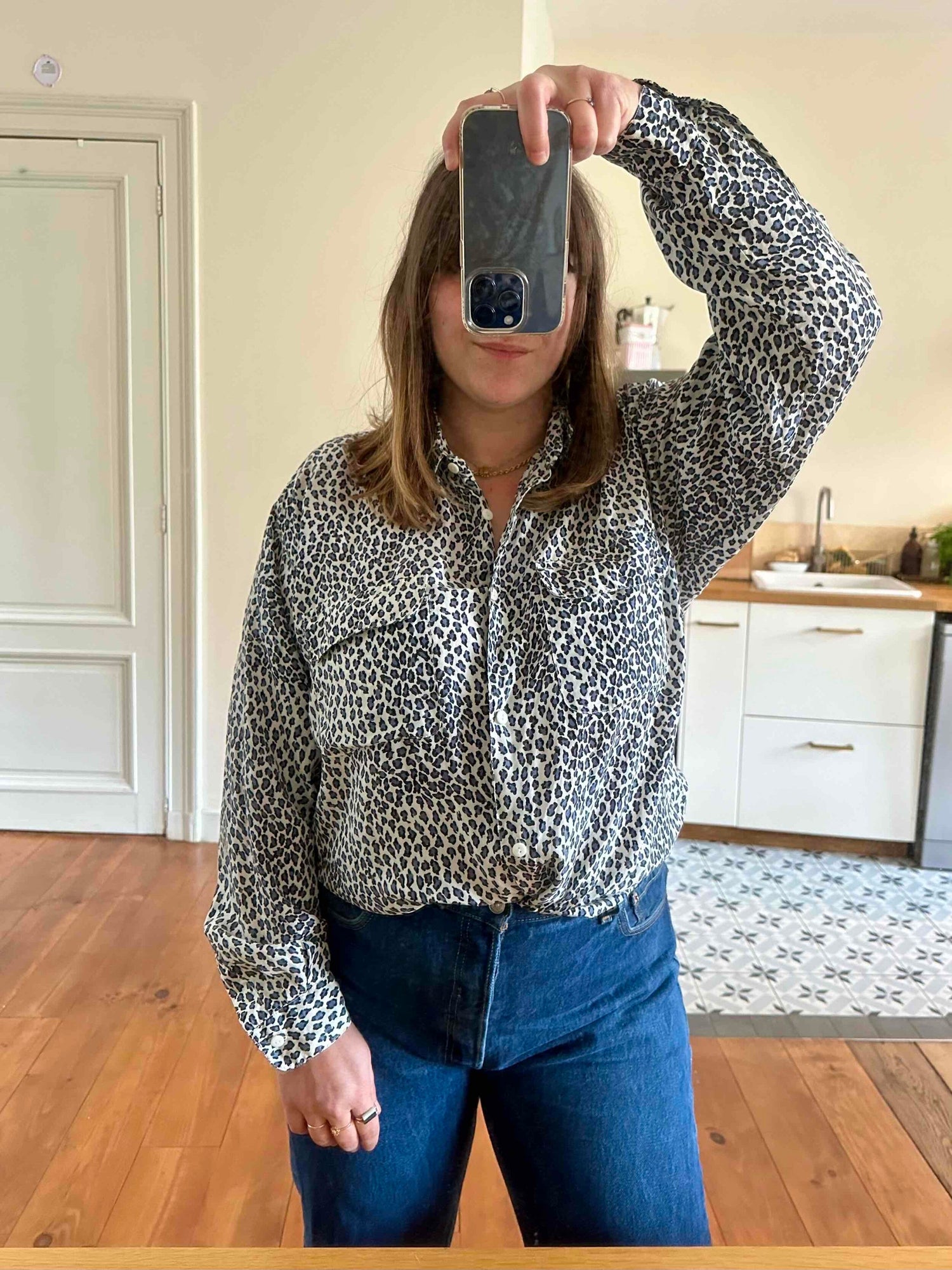 Leopard print silk shirt