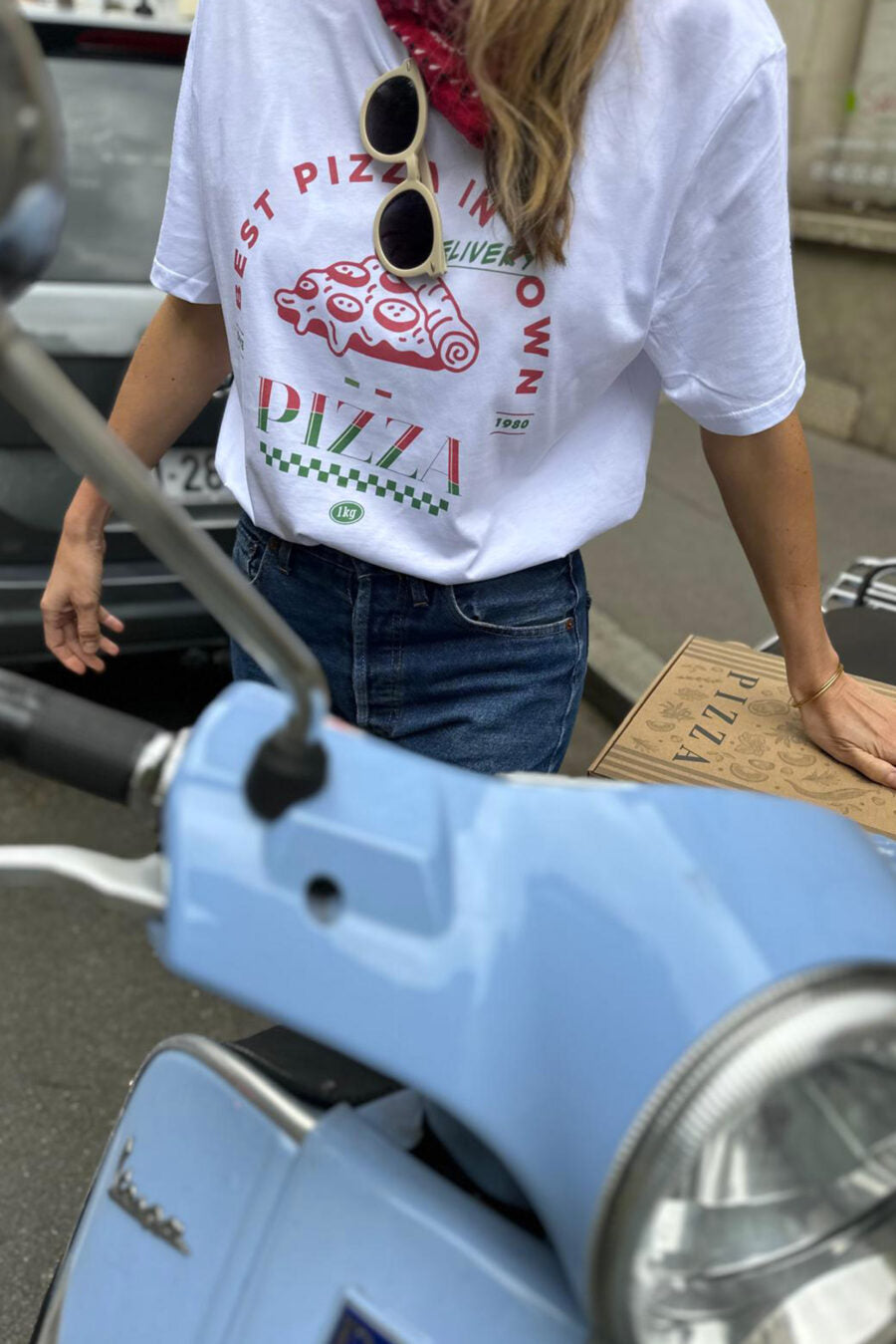 Tshirt Blanc Personnalisable Pizza