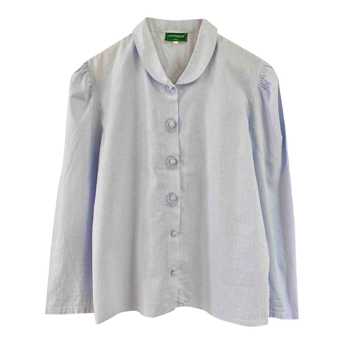 Embroidered Vichy blouse