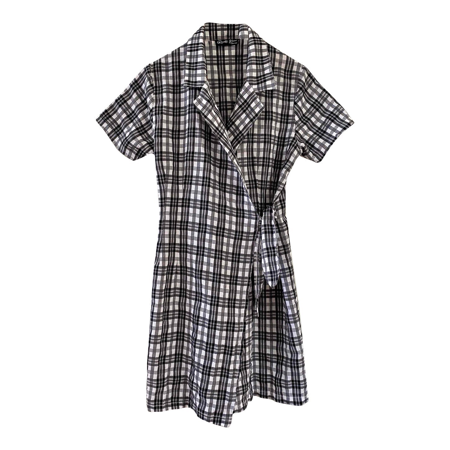 Checkered wrap dress